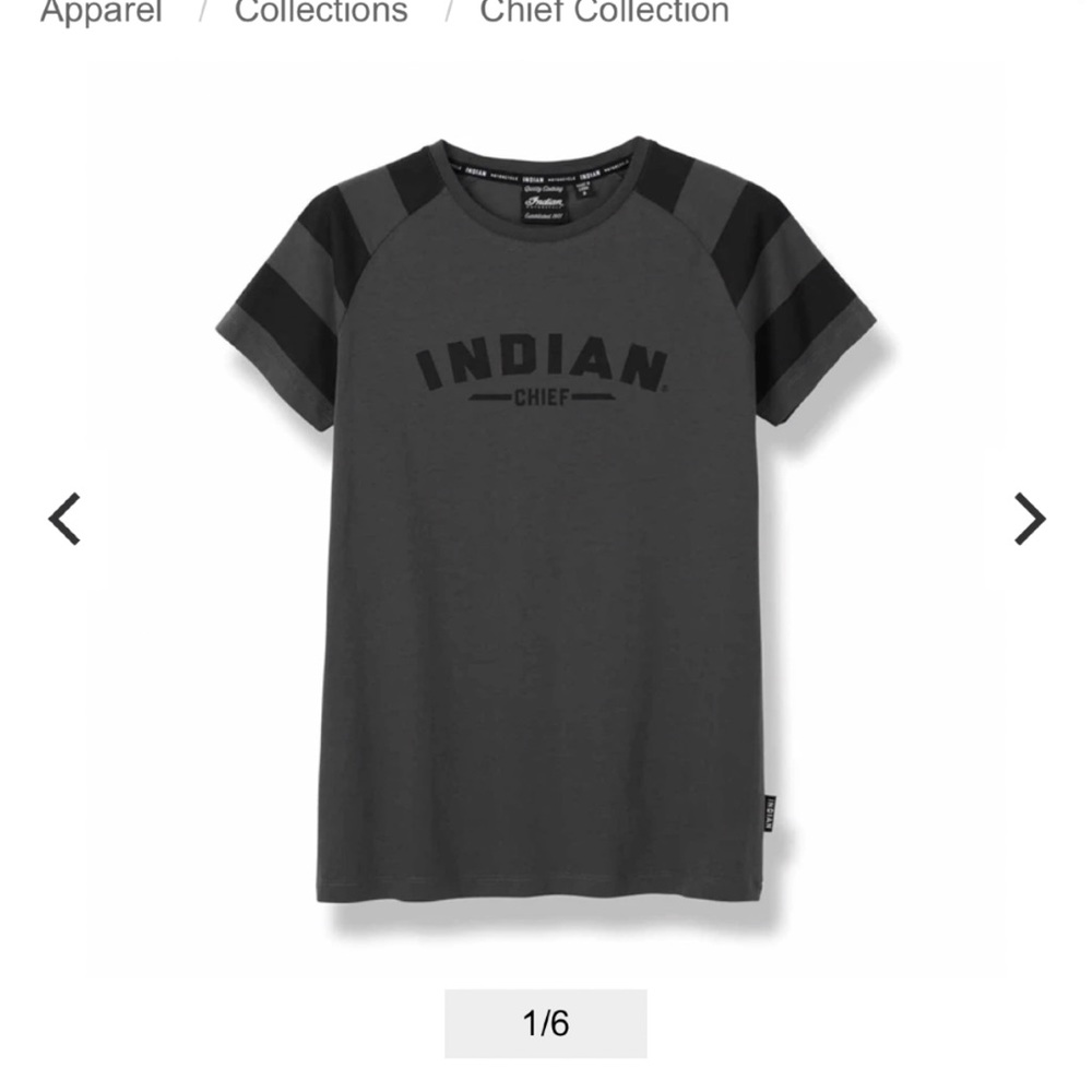 Indian motorcyle grey and black striped T-shirt